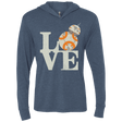 T-Shirts Indigo / X-Small Love Droids Triblend Long Sleeve Hoodie Tee