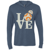 T-Shirts Indigo / X-Small Love Droids Triblend Long Sleeve Hoodie Tee