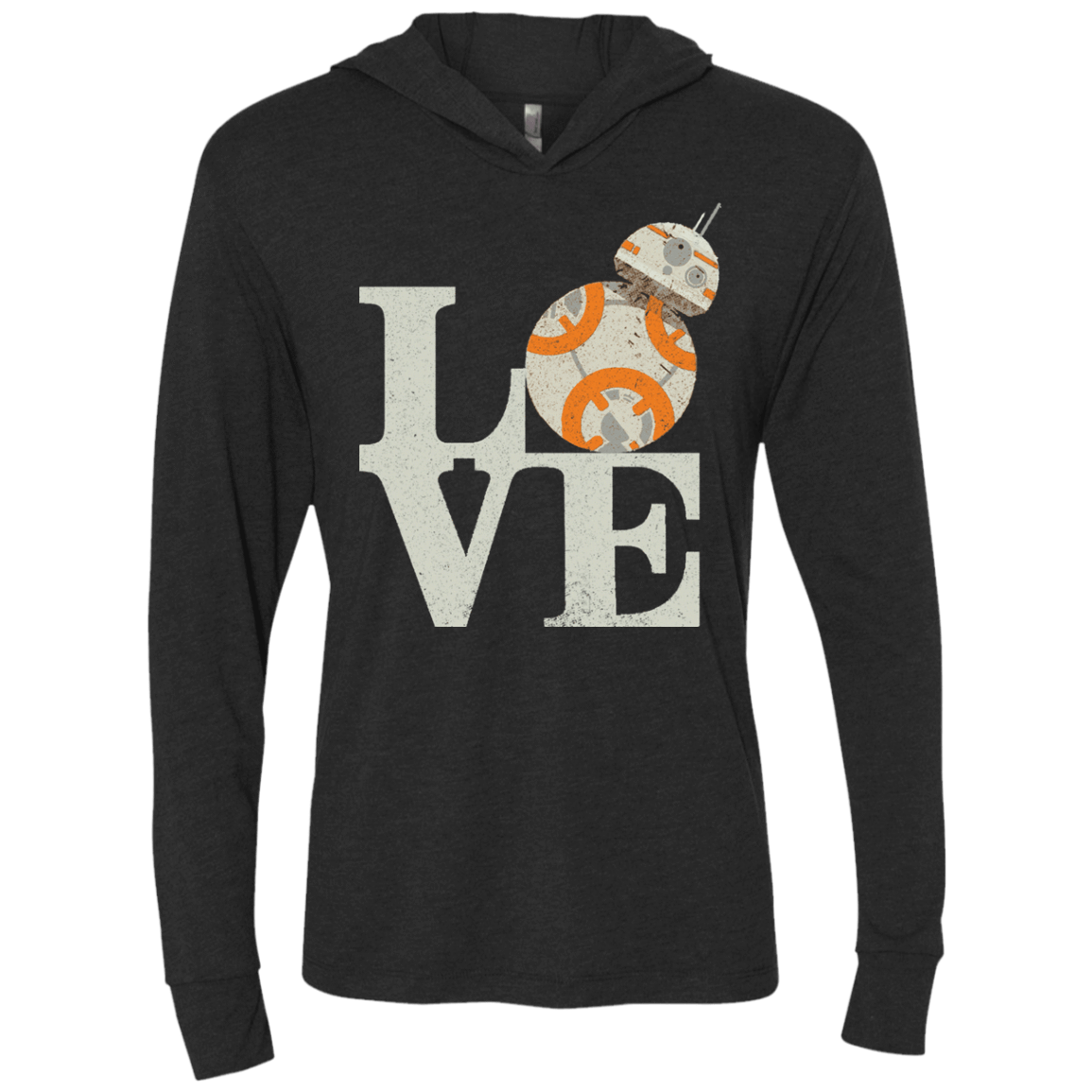 T-Shirts Vintage Black / X-Small Love Droids Triblend Long Sleeve Hoodie Tee