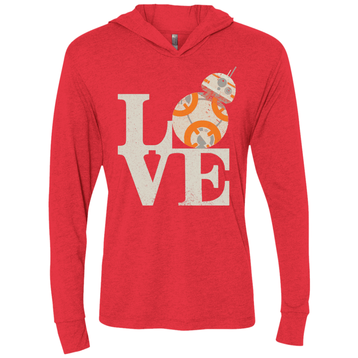T-Shirts Vintage Red / X-Small Love Droids Triblend Long Sleeve Hoodie Tee