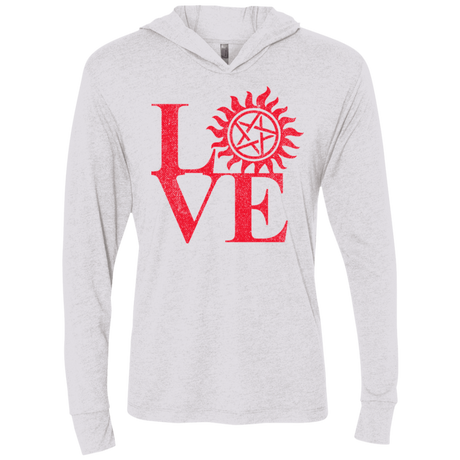 T-Shirts Heather White / X-Small Love Hunting Triblend Long Sleeve Hoodie Tee