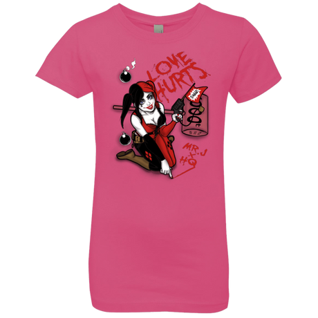 T-Shirts Hot Pink / YXS Love Hurts Girls Premium T-Shirt