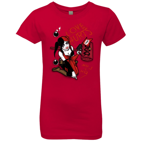 T-Shirts Red / YXS Love Hurts Girls Premium T-Shirt