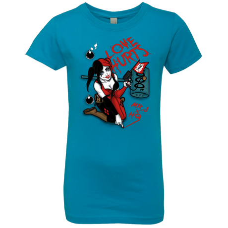 T-Shirts Turquoise / YXS Love Hurts Girls Premium T-Shirt