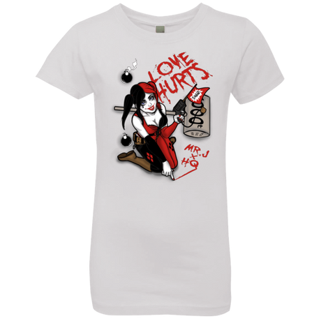 T-Shirts White / YXS Love Hurts Girls Premium T-Shirt