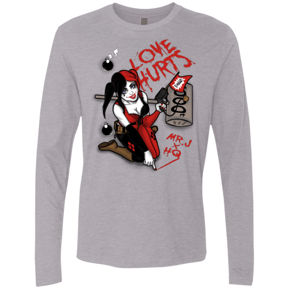 T-Shirts Heather Grey / Small Love Hurts Men's Premium Long Sleeve