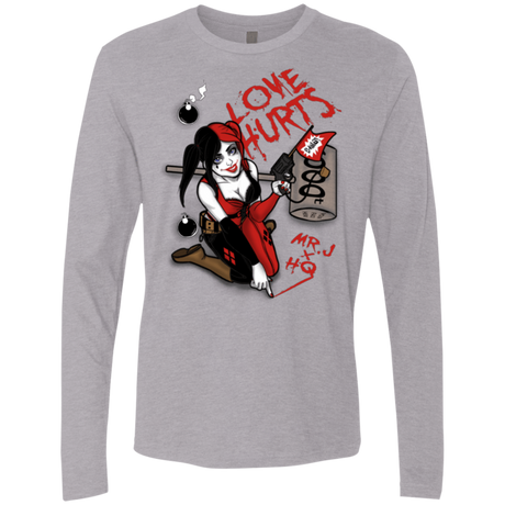 T-Shirts Heather Grey / Small Love Hurts Men's Premium Long Sleeve