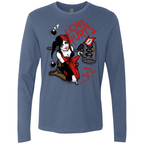 T-Shirts Indigo / Small Love Hurts Men's Premium Long Sleeve