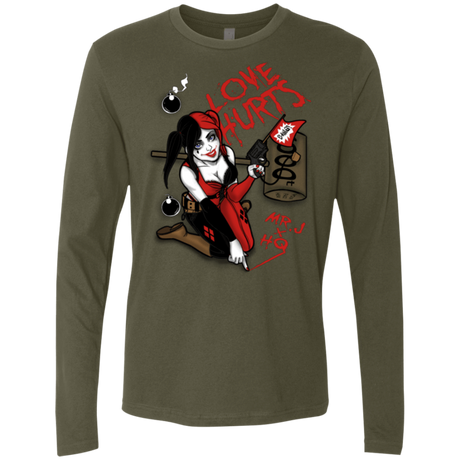 T-Shirts Military Green / Small Love Hurts Men's Premium Long Sleeve