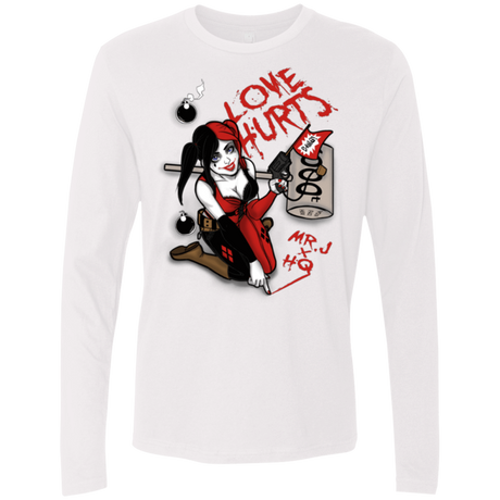 T-Shirts White / Small Love Hurts Men's Premium Long Sleeve