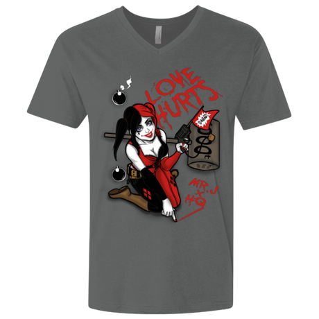 T-Shirts Heavy Metal / X-Small Love Hurts Men's Premium V-Neck