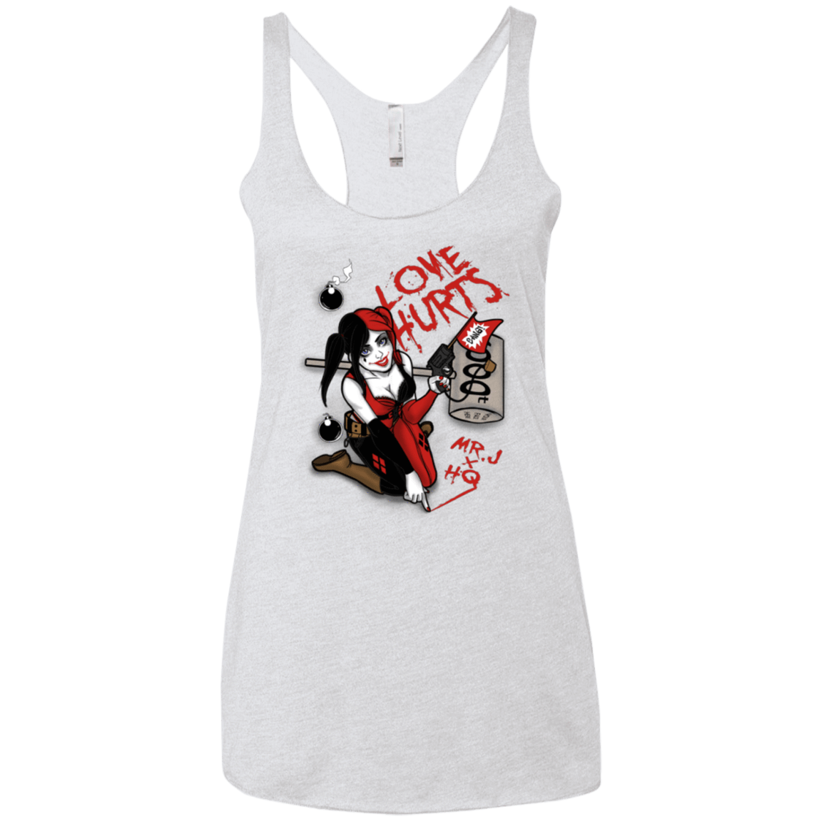 T-Shirts Heather White / X-Small Love Hurts Women's Triblend Racerback Tank