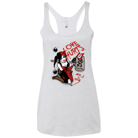 T-Shirts Heather White / X-Small Love Hurts Women's Triblend Racerback Tank