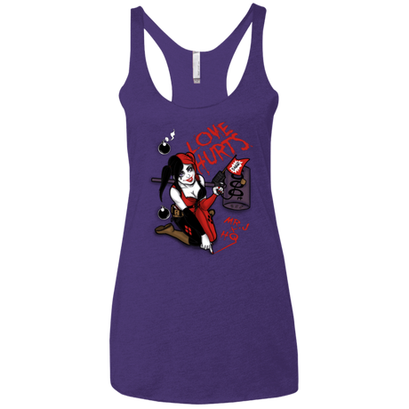 T-Shirts Purple / X-Small Love Hurts Women's Triblend Racerback Tank