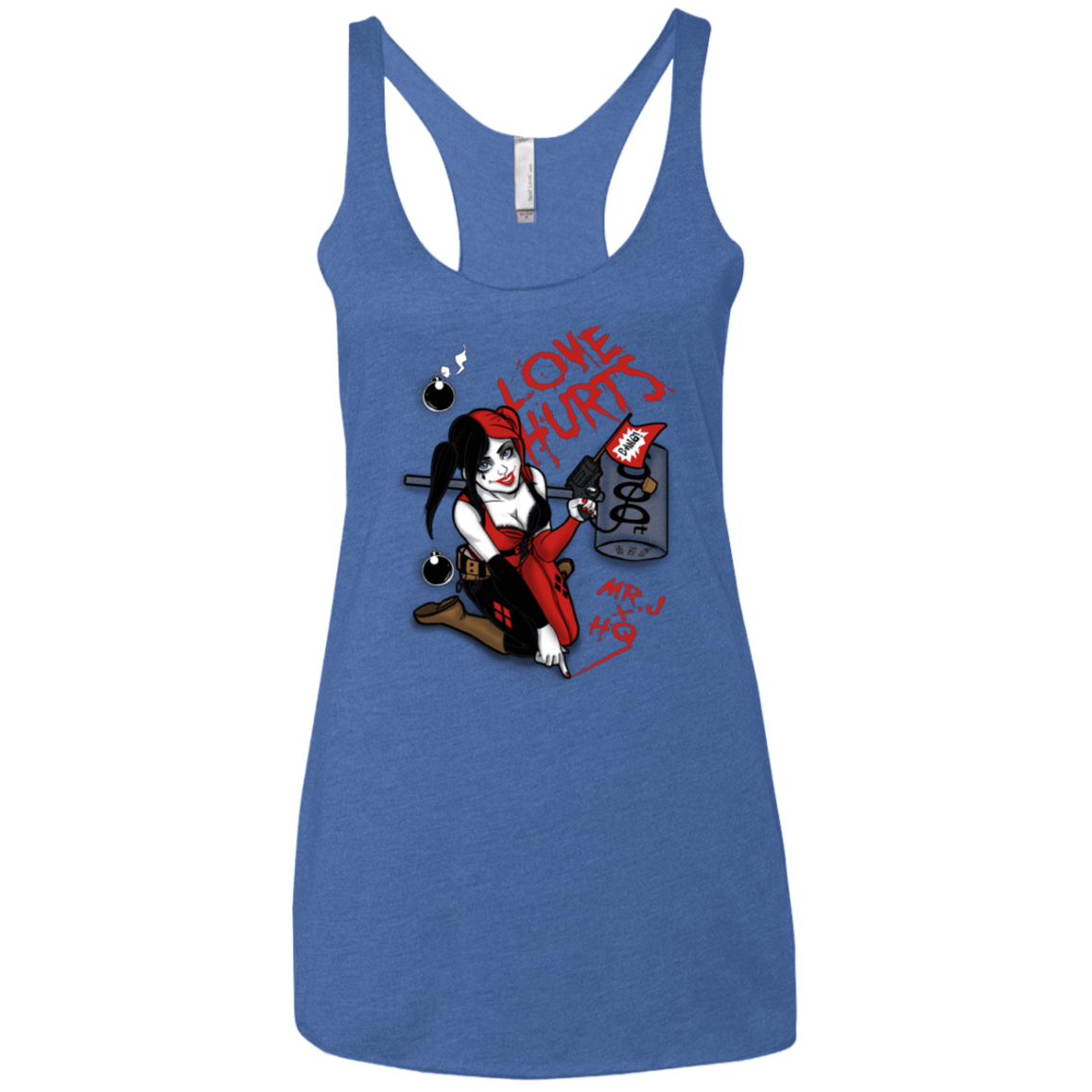 T-Shirts Vintage Royal / X-Small Love Hurts Women's Triblend Racerback Tank