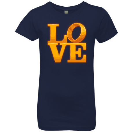 T-Shirts Midnight Navy / YXS LOVE Lotr Ring Girls Premium T-Shirt