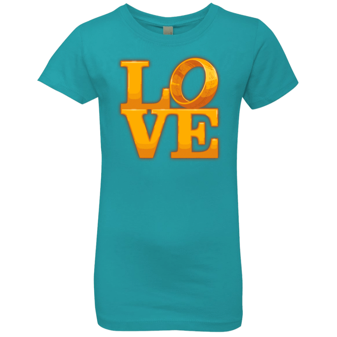 T-Shirts Tahiti Blue / YXS LOVE Lotr Ring Girls Premium T-Shirt