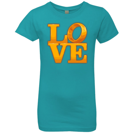 T-Shirts Tahiti Blue / YXS LOVE Lotr Ring Girls Premium T-Shirt