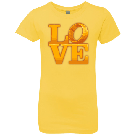 T-Shirts Vibrant Yellow / YXS LOVE Lotr Ring Girls Premium T-Shirt