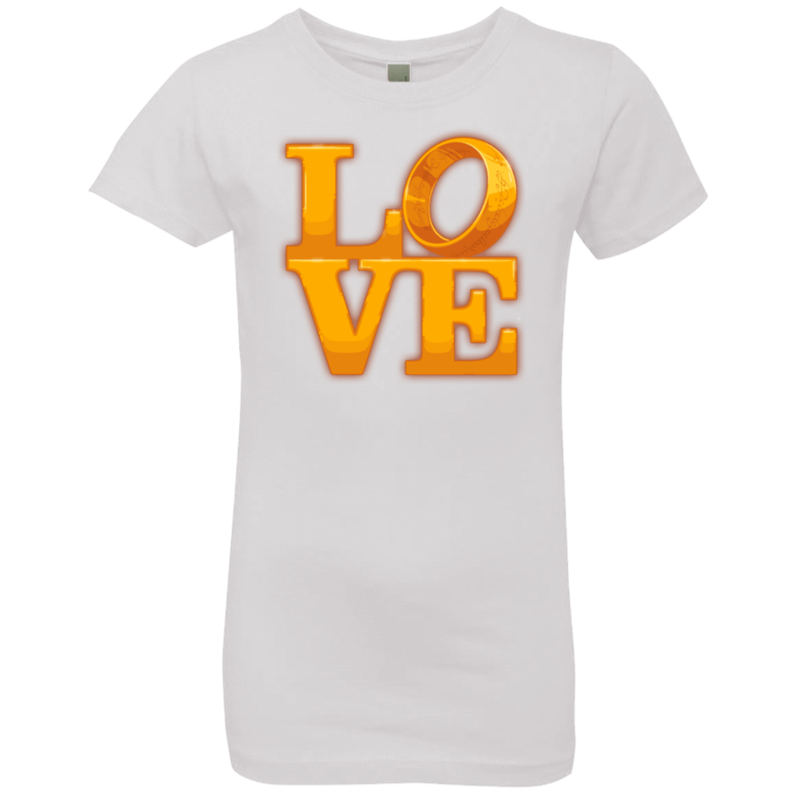 T-Shirts White / YXS LOVE Lotr Ring Girls Premium T-Shirt