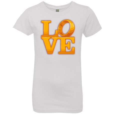 T-Shirts White / YXS LOVE Lotr Ring Girls Premium T-Shirt