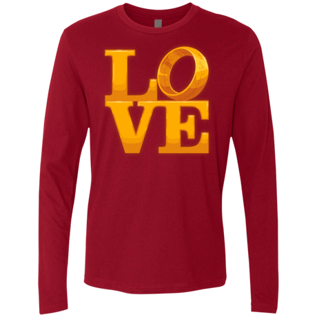 T-Shirts Cardinal / Small LOVE Lotr Ring Men's Premium Long Sleeve