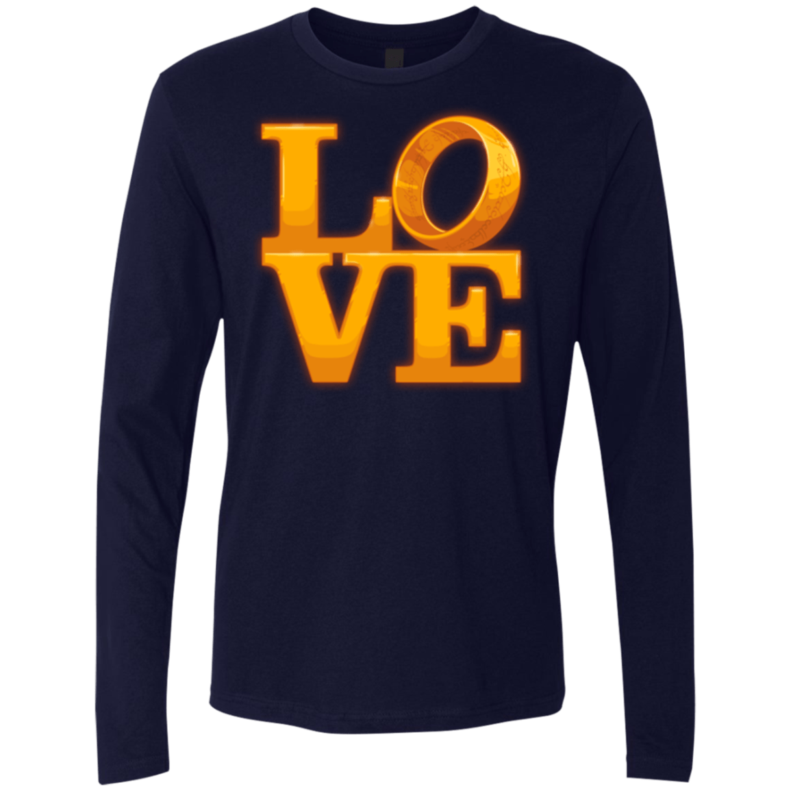 T-Shirts Midnight Navy / Small LOVE Lotr Ring Men's Premium Long Sleeve