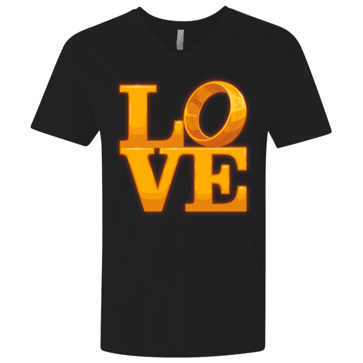 T-Shirts Black / X-Small LOVE Lotr Ring Men's Premium V-Neck