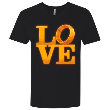 T-Shirts Black / X-Small LOVE Lotr Ring Men's Premium V-Neck