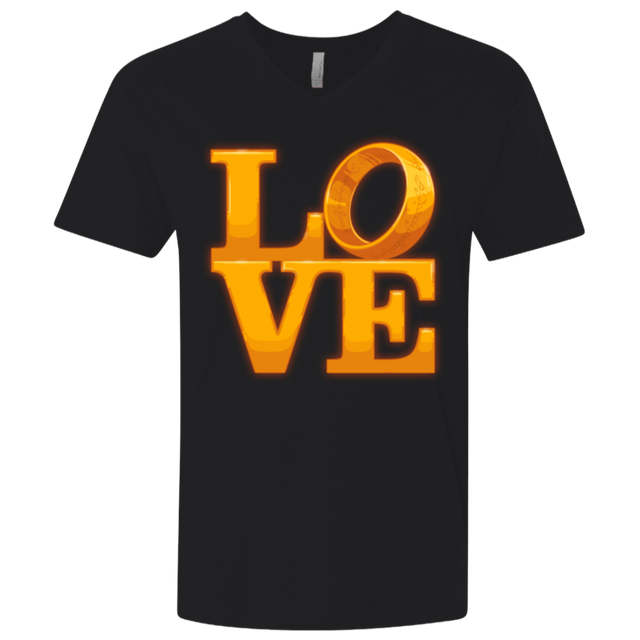 T-Shirts Black / X-Small LOVE Lotr Ring Men's Premium V-Neck