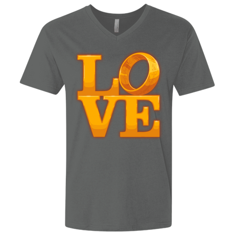 T-Shirts Heavy Metal / X-Small LOVE Lotr Ring Men's Premium V-Neck