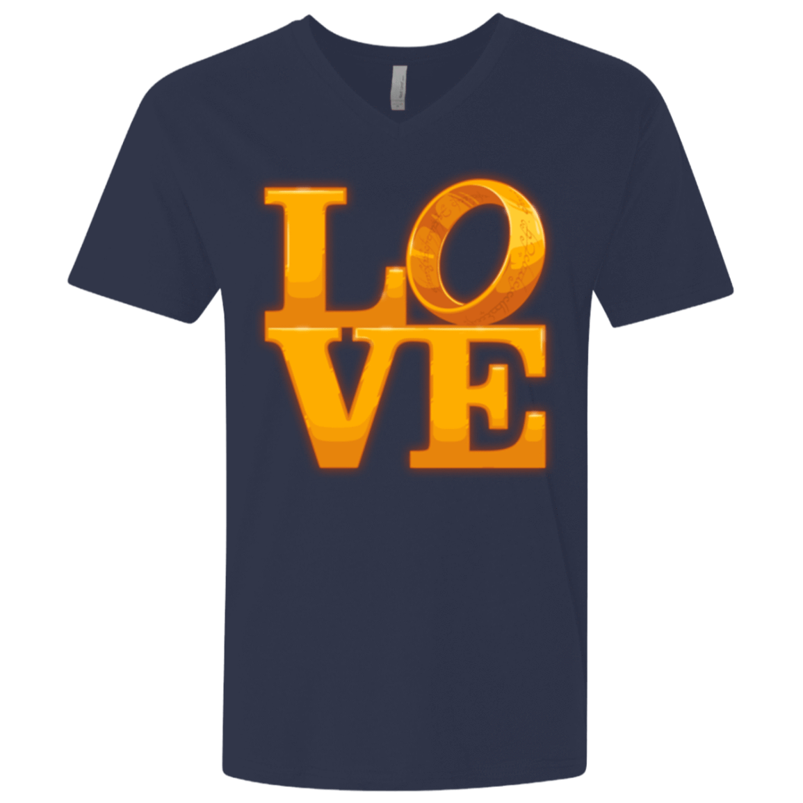 T-Shirts Midnight Navy / X-Small LOVE Lotr Ring Men's Premium V-Neck