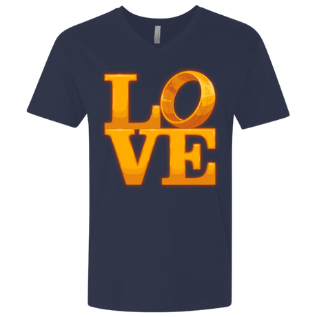 T-Shirts Midnight Navy / X-Small LOVE Lotr Ring Men's Premium V-Neck