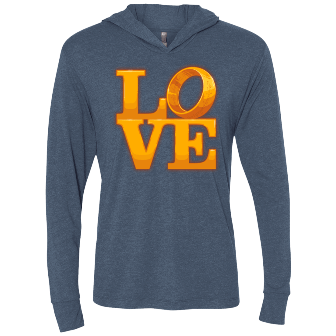 T-Shirts Indigo / X-Small LOVE Lotr Ring Triblend Long Sleeve Hoodie Tee