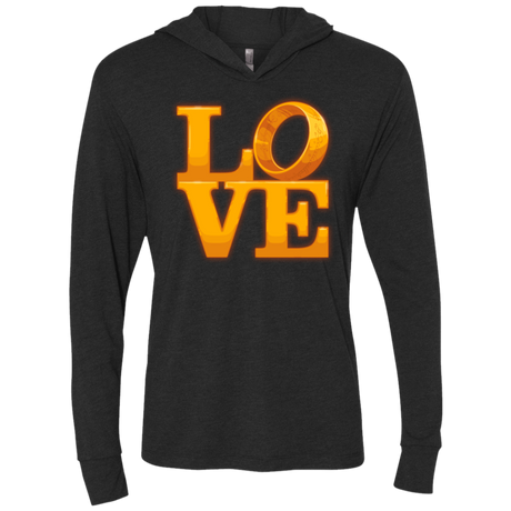 T-Shirts Vintage Black / X-Small LOVE Lotr Ring Triblend Long Sleeve Hoodie Tee