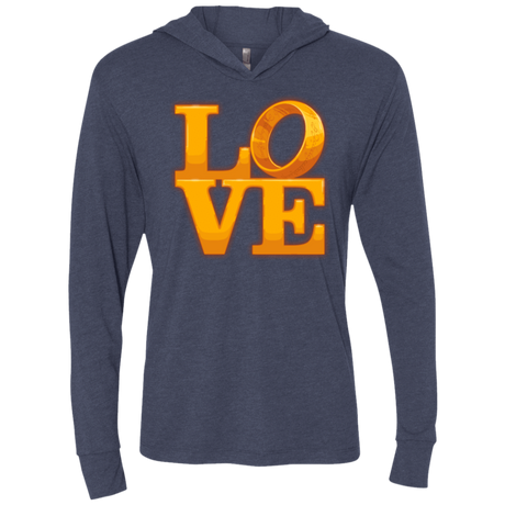 T-Shirts Vintage Navy / X-Small LOVE Lotr Ring Triblend Long Sleeve Hoodie Tee