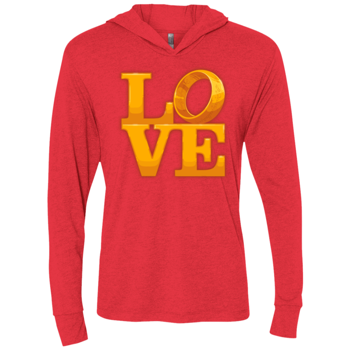 T-Shirts Vintage Red / X-Small LOVE Lotr Ring Triblend Long Sleeve Hoodie Tee