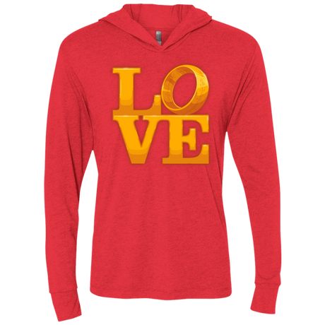 T-Shirts Vintage Red / X-Small LOVE Lotr Ring Triblend Long Sleeve Hoodie Tee