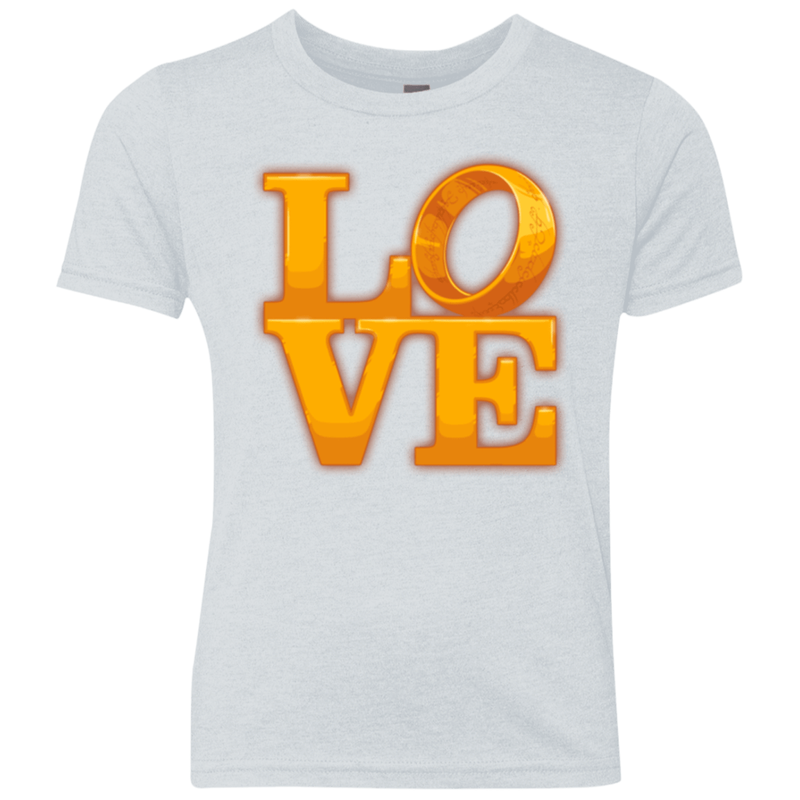 T-Shirts Heather White / YXS LOVE Lotr Ring Youth Triblend T-Shirt