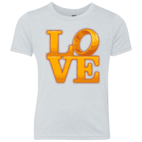 T-Shirts Heather White / YXS LOVE Lotr Ring Youth Triblend T-Shirt