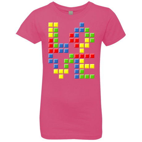 T-Shirts Hot Pink / YXS Love Puzzles Girls Premium T-Shirt