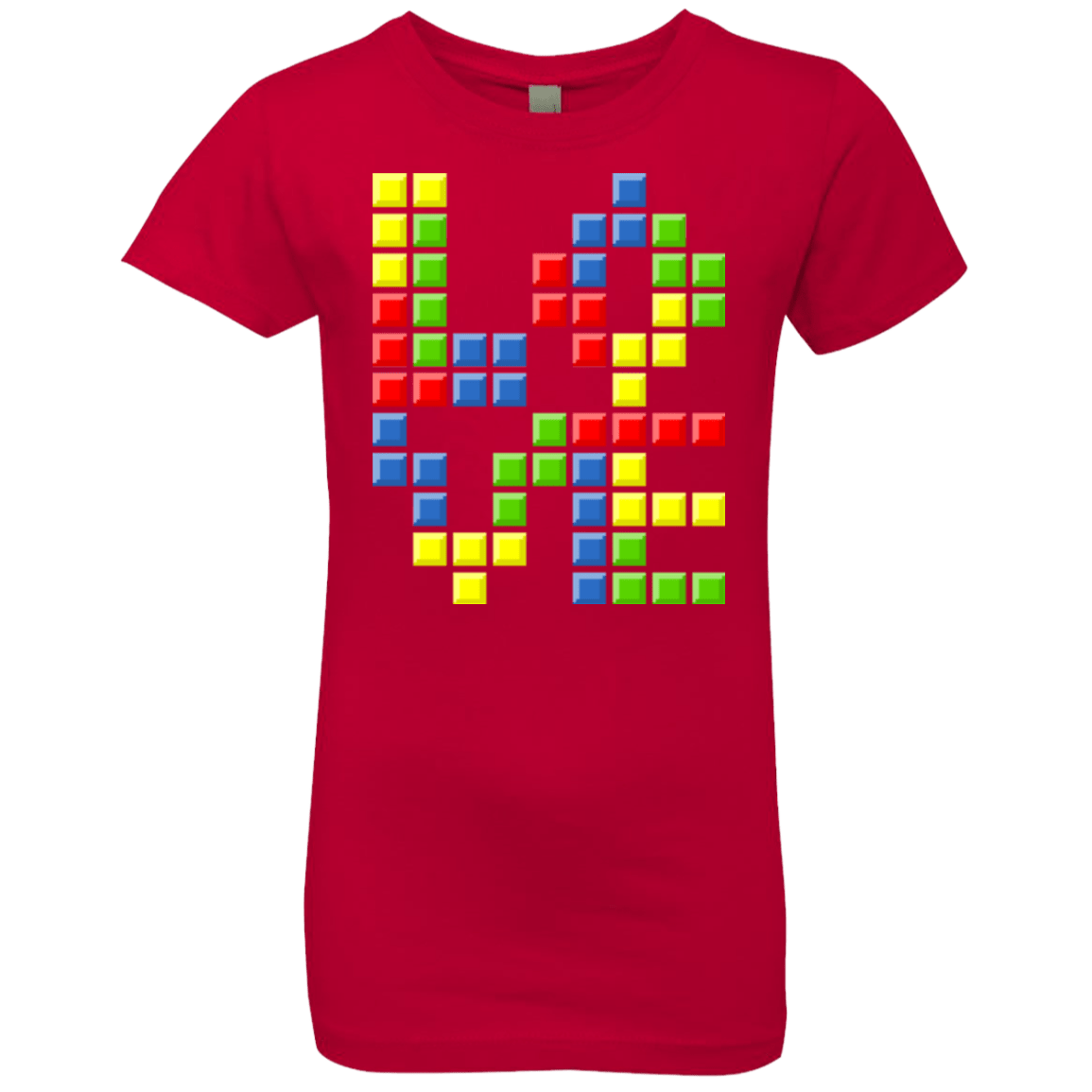 T-Shirts Red / YXS Love Puzzles Girls Premium T-Shirt