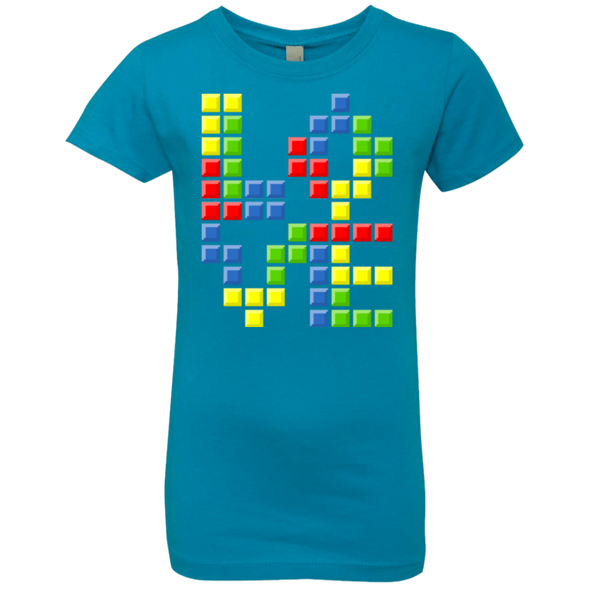 T-Shirts Turquoise / YXS Love Puzzles Girls Premium T-Shirt