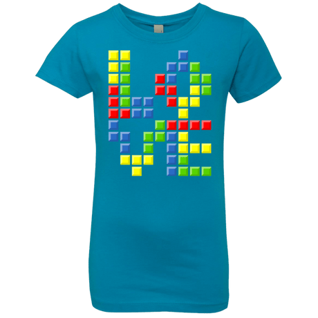 T-Shirts Turquoise / YXS Love Puzzles Girls Premium T-Shirt