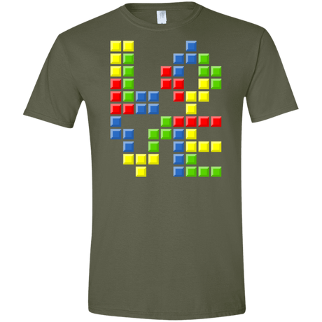 T-Shirts Military Green / S Love Puzzles Men's Semi-Fitted Softstyle