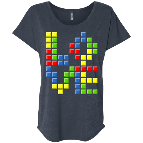 T-Shirts Vintage Navy / X-Small Love Puzzles Triblend Dolman Sleeve