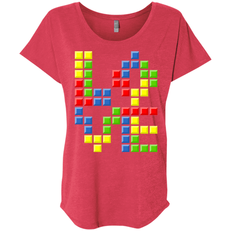 T-Shirts Vintage Red / X-Small Love Puzzles Triblend Dolman Sleeve