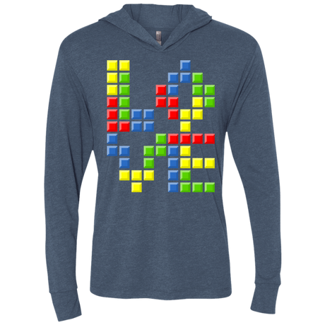 T-Shirts Indigo / X-Small Love Puzzles Triblend Long Sleeve Hoodie Tee