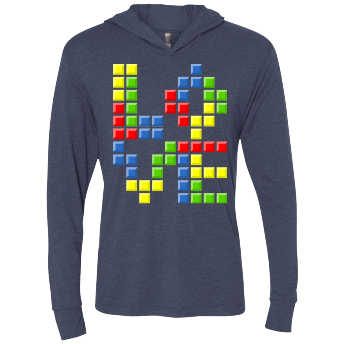 T-Shirts Vintage Navy / X-Small Love Puzzles Triblend Long Sleeve Hoodie Tee