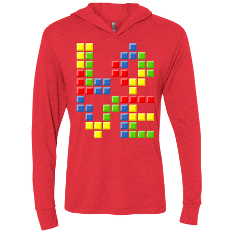 T-Shirts Vintage Red / X-Small Love Puzzles Triblend Long Sleeve Hoodie Tee